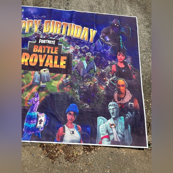 Fortnite Battle Royale Happy birthday background, 4 ft x 3 ft, & 5 x 7 - Picture 4 of 7
